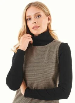 Dress Organic Cotton Blend Black Camel -Brava Clothing Shop Product ProductPropertyID 132193077