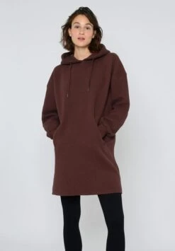 Hoodie Dress Structured Deep Mahogany
