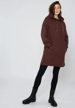 Hoodie Dress Structured Deep Mahogany -Brava Clothing Shop Product ProductPropertyID 137553890
