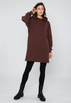 Hoodie Dress Structured Deep Mahogany -Brava Clothing Shop Product ProductPropertyID 137553891