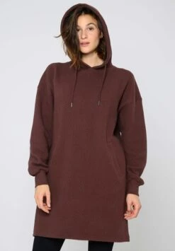 Hoodie Dress Structured Deep Mahogany -Brava Clothing Shop Product ProductPropertyID 137553893