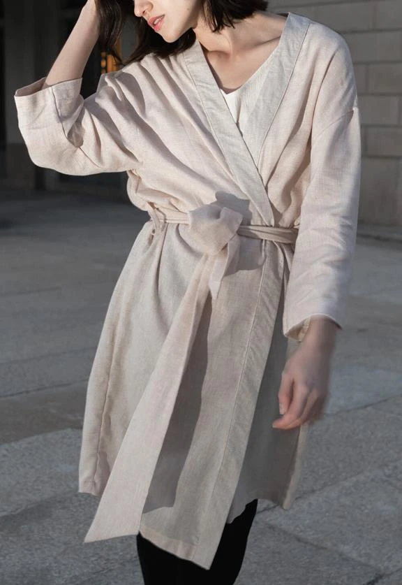 Wrap Dress Natural Fabric 4 Wrap Dress Natural Fabric - Image 2