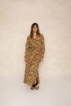 Dress Sunita Big Tiger Dark Yellow -Brava Clothing Shop Product ProductPropertyID 144236775