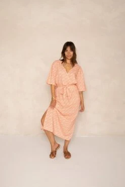 Dress Vibha Ikat Peach Orange