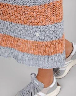 Brava Fabrics Dress Knitted Long Stripes Orangine Blue & Orange -Brava Clothing Shop Product ProductPropertyID 145164196