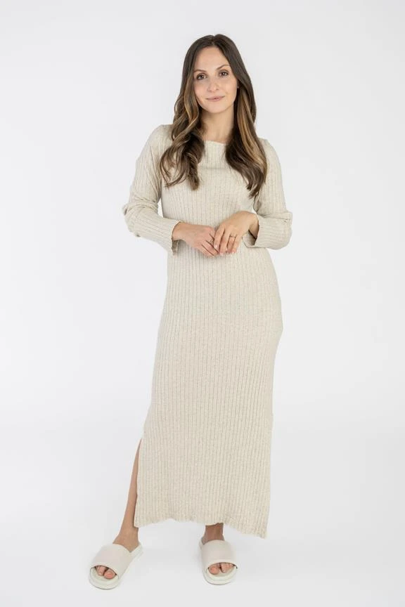 Midi Dress With Long Slit White 4 Midi Dress With Long Slit White - Image 2