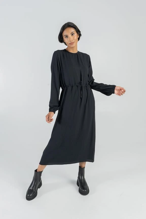Midi Dress With Underdress Black 3 Midi Dress With Underdress Black