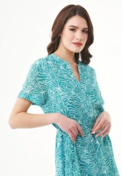 Voile Dress Flower Emerald Blue -Brava Clothing Shop Product ProductPropertyID 149912585