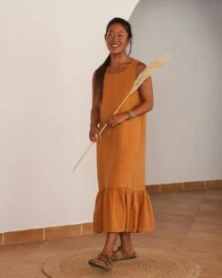 Dress Frill Rust Orange