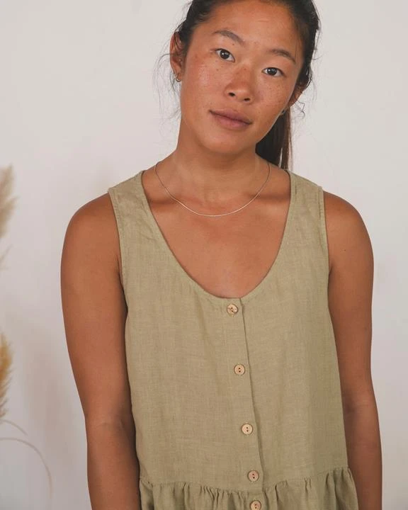 Dress Gathered Willow Green 6 Dress Gathered Willow Green - Image 4