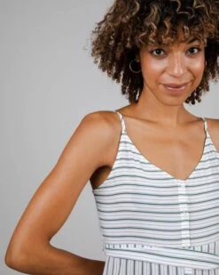 Brava Fabrics Mix Strap Dress White & Kale Green -Brava Clothing Shop Product ProductPropertyID 154055229