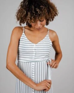 Brava Fabrics Mix Strap Dress White & Kale Green -Brava Clothing Shop Product ProductPropertyID 154055232