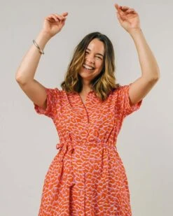 Brava Fabrics Long Dress Cocktail Pink & Orange -Brava Clothing Shop Product ProductPropertyID 154055293