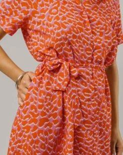 Brava Fabrics Long Dress Cocktail Pink & Orange -Brava Clothing Shop Product ProductPropertyID 154055296