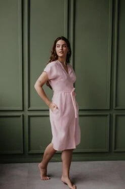 Wrap Dress Olivia Cotton Candy Pink -Brava Clothing Shop Product ProductPropertyID 154386799