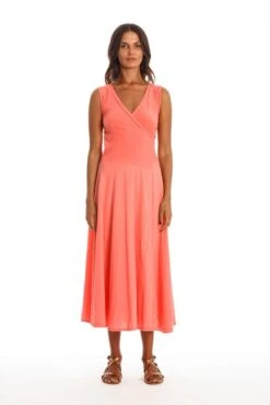Dress Sleeveless Veronika Coral Pink -Brava Clothing Shop Product ProductPropertyID 156136031