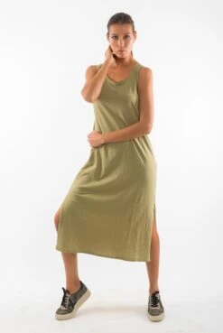 Dress Sleeveless Uma Dark Aloe Green