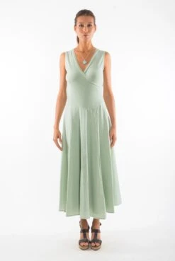 Dress Sleeveless Veronika Light Aloe Green