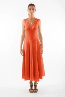 Dress Sleeveless Veronika Terracotta Orange
