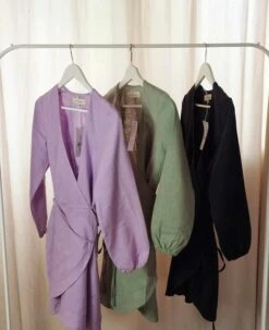 Wrap Dress Linen Lilac -Brava Clothing Shop Product ProductPropertyID 157711546