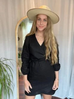 Wrap Dress Linen Black