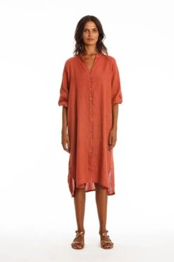 Shirt Dress Mei Earth Red -Brava Clothing Shop Product ProductPropertyID 157947711