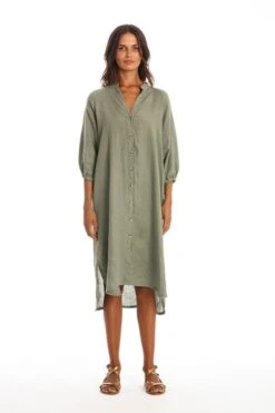 Shirt Dress Mei Khaki Green -Brava Clothing Shop Product ProductPropertyID 157947747