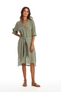 Shirt Dress Mei Khaki Green -Brava Clothing Shop Product ProductPropertyID 157947750