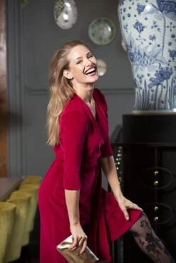 Dress Roos Pink Velvet -Brava Clothing Shop Product ProductPropertyID 3739151