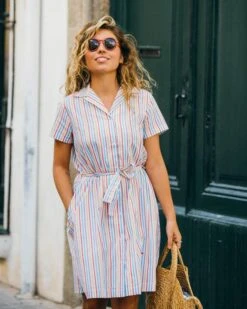 Brava Fabrics Shirt Dress Downtown Stripe -Brava Clothing Shop Product ProductPropertyID 5495885