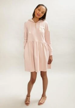 Hoodie Dress Beige/Light Pink -Brava Clothing Shop Product ProductPropertyID 81564649