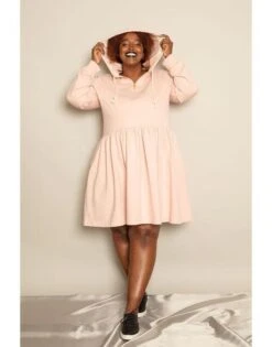 Hoodie Dress Beige/Light Pink -Brava Clothing Shop Product ProductPropertyID 81564654