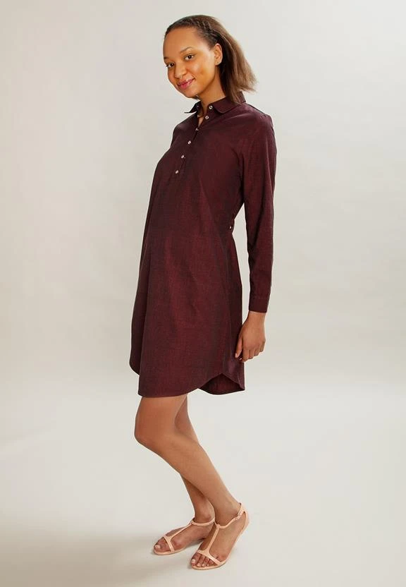 Shirt Dress Ulpu Dark Red 7 Shirt Dress Ulpu Dark Red - Image 5