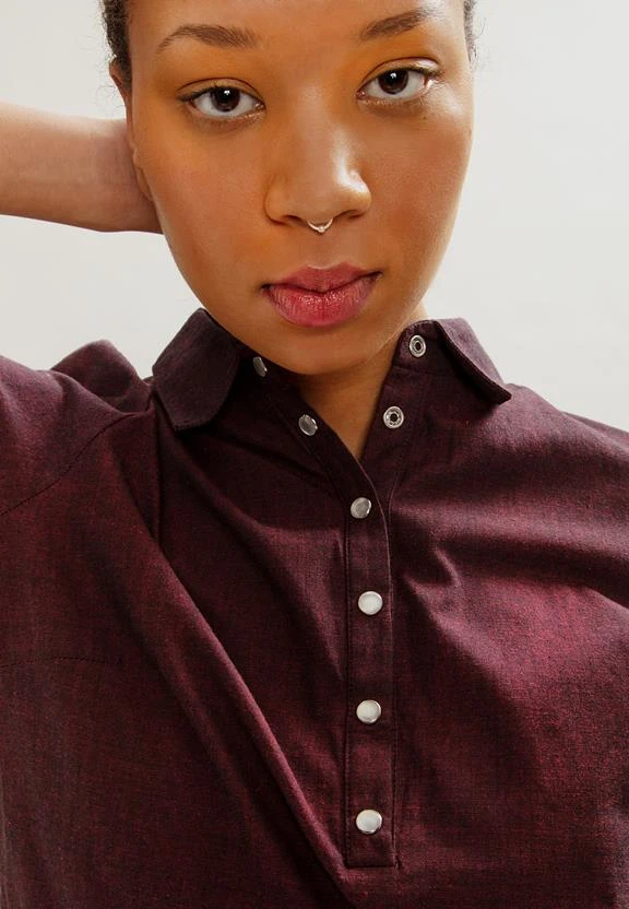 Shirt Dress Ulpu Dark Red 10 Shirt Dress Ulpu Dark Red - Image 8