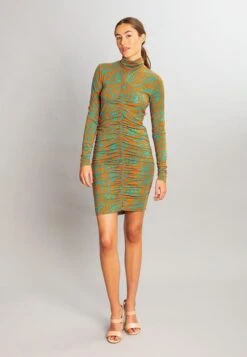 Dress Vera Turquoise & Orange -Brava Clothing Shop Product ProductPropertyID 96608849