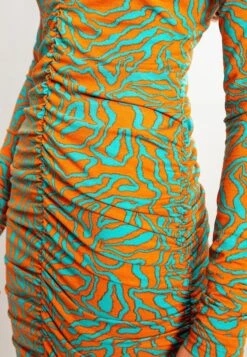Dress Vera Turquoise & Orange -Brava Clothing Shop Product ProductPropertyID 96608850